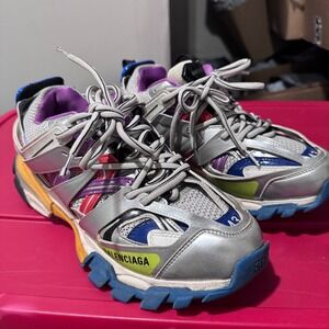 Balenciaga Track Sneakers Mens Size 43 US 10 Silver Blue Multi Colorblock 542023